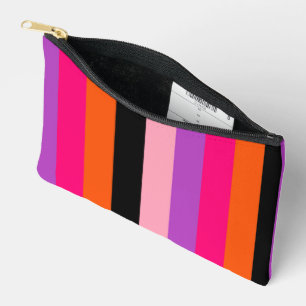Contemporary Halloween Stripes Accessory Pouch