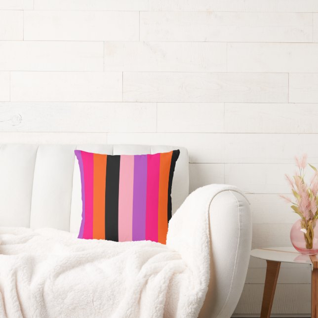Contemporary Halloween Stripes  Cushion (Couch)