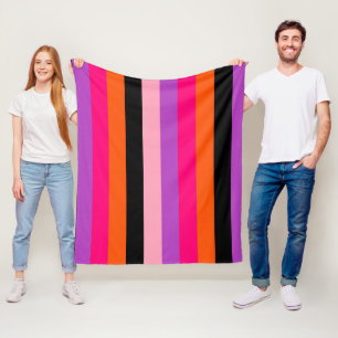 Contemporary Halloween Stripes Fleece Blanket