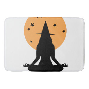 Contemporary Halloween yoga Witch Bath Mat