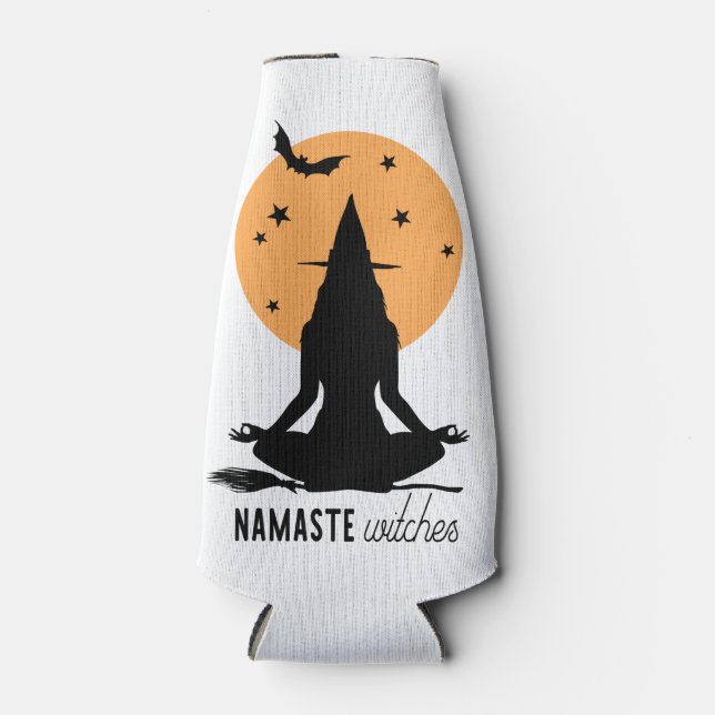 Contemporary Halloween yoga Witch Bottle Cooler (Front)