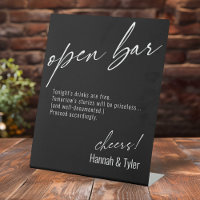 Contemporary Handwriting Funny Open Bar Black