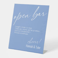 Contemporary Handwriting Funny Open Bar Periwinkle