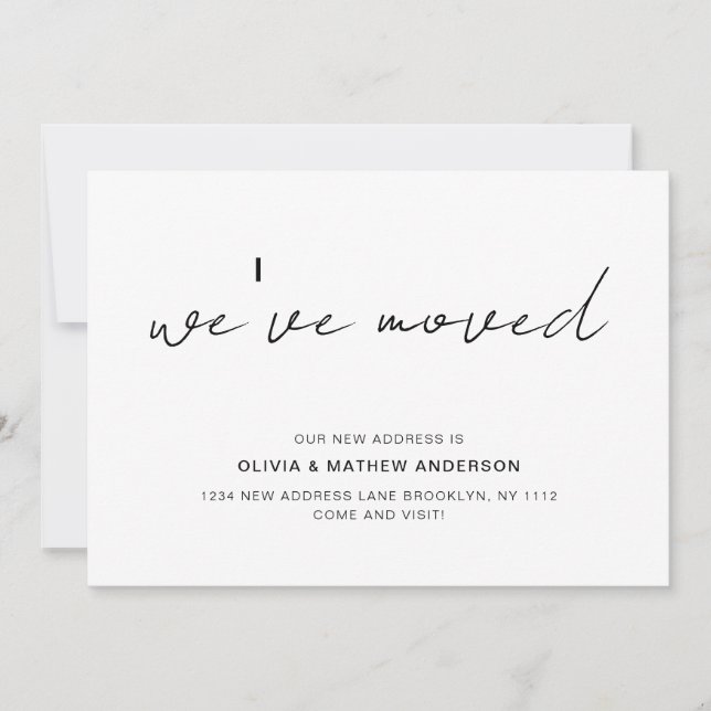 Contemporary Handwritten Script We've Moved Moving Announcement (Front)