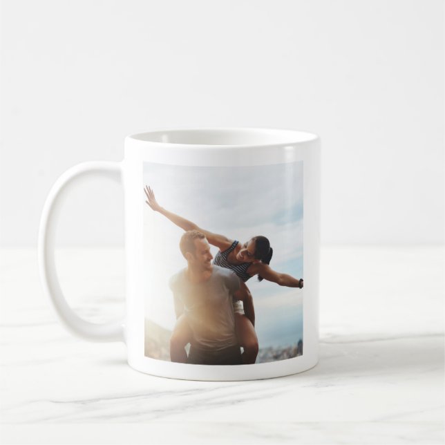 Contemporary Happy Couple Photo Mug (Left)