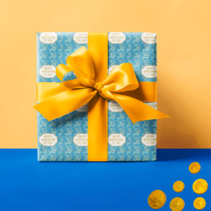 Contemporary Happy Hannukah Star of David Wrapping Paper