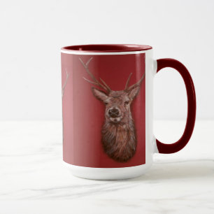 Contemporary Highland Red Deer Stag Mug