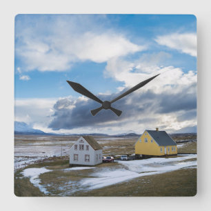 Contemporary Houses Square Wall Clock