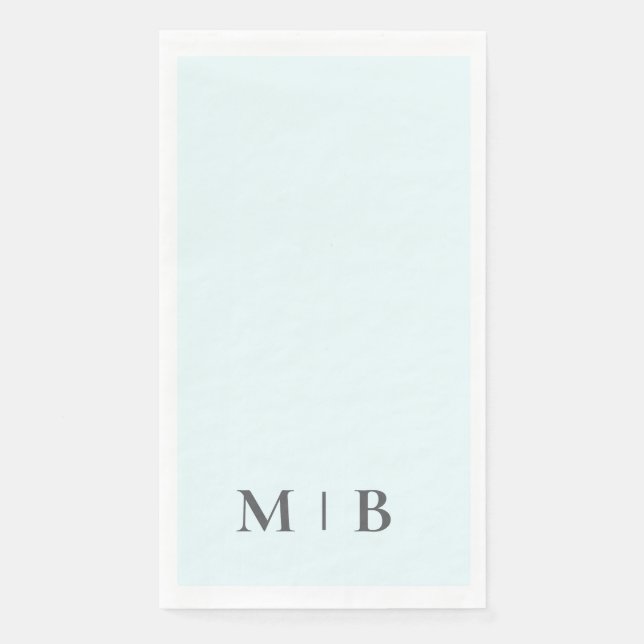 Contemporary Icy Blue Wedding Napkin (Front)