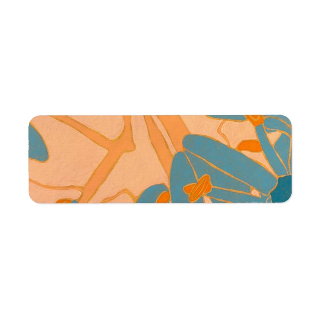 Contemporary Leaf Design in Peach  (Front)