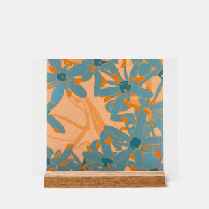 Contemporary Leaf Design in Peach Acrylic Sign