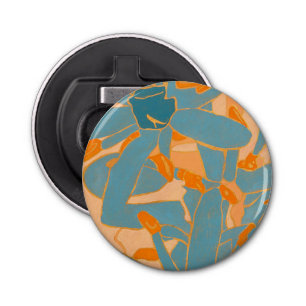 Contemporary Leaf Design in Peach  Bottle Opener