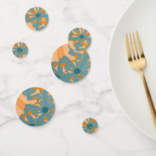 Contemporary Leaf Design in Peach Confetti