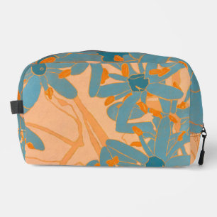 Contemporary Leaf Design in Peach  Dopp Kit