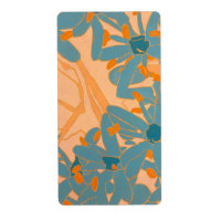 Contemporary Leaf Design in Peach Label