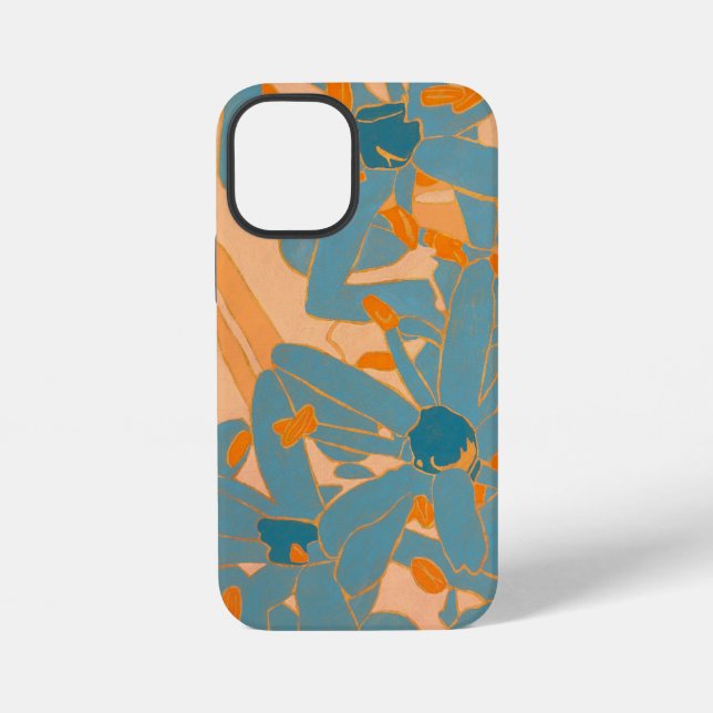 Contemporary Leaf Design in Peach Phone Cover (Back)