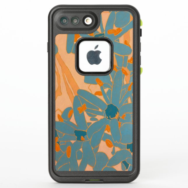 Contemporary Leaf Design in Peach Phone Cover (Back)