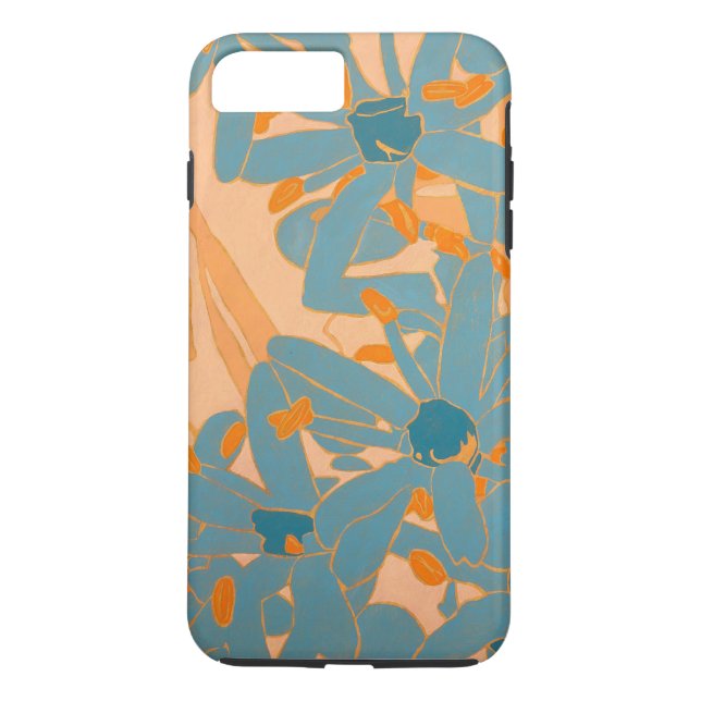 Contemporary Leaf Design in Peach Phone Cover (Back)