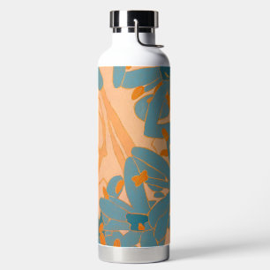 Contemporary Leaf Design in Peach  Water Bottle
