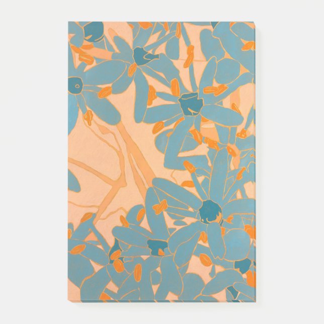 Contemporary Leaf Design Peach Post-it Notes (Front)