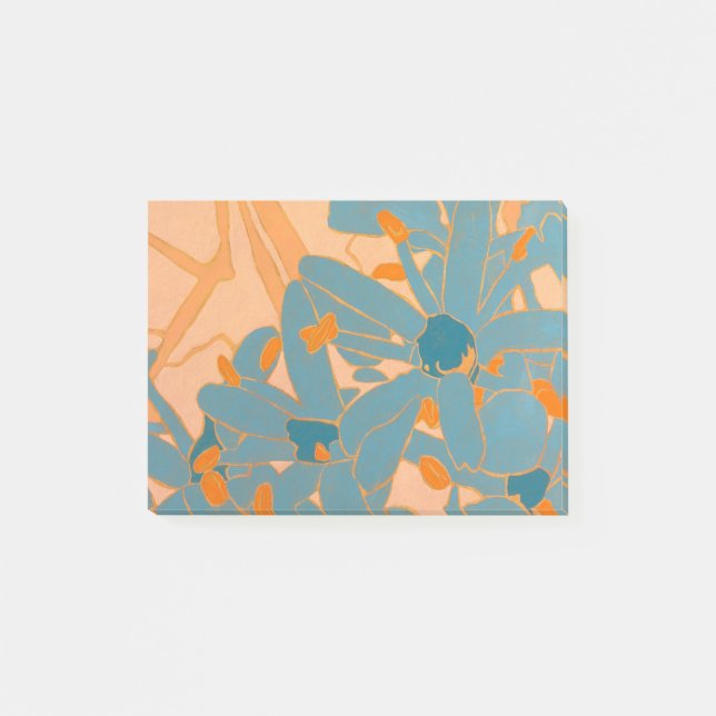 Contemporary Leaf Design Peach Post-it Notes (Front)