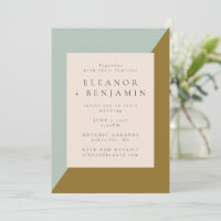 Contemporary Light Blue Mustard Olive RSVP Wedding
