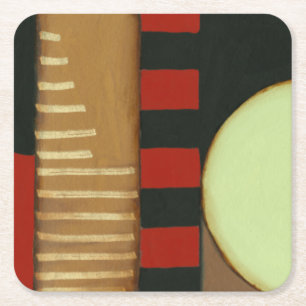 Contemporary Loft Style Panelled Painting Square Paper Coaster