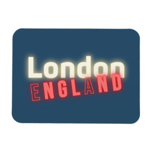 Contemporary London Neon Lights Typography Magnet