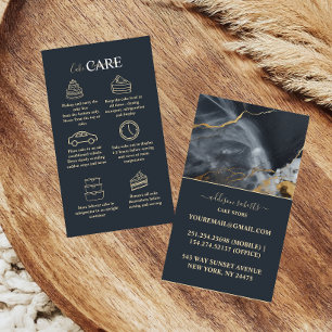 Contemporary Marble Gold Aesthetic Cake Care Business Card