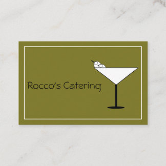Contemporary Martini Glass Bartender Business Card