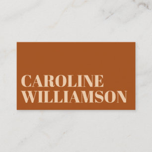 Contemporary Minimal Bold Typography Terracotta Business Card