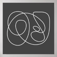 Contemporary Minimalist Abstract Line Black White