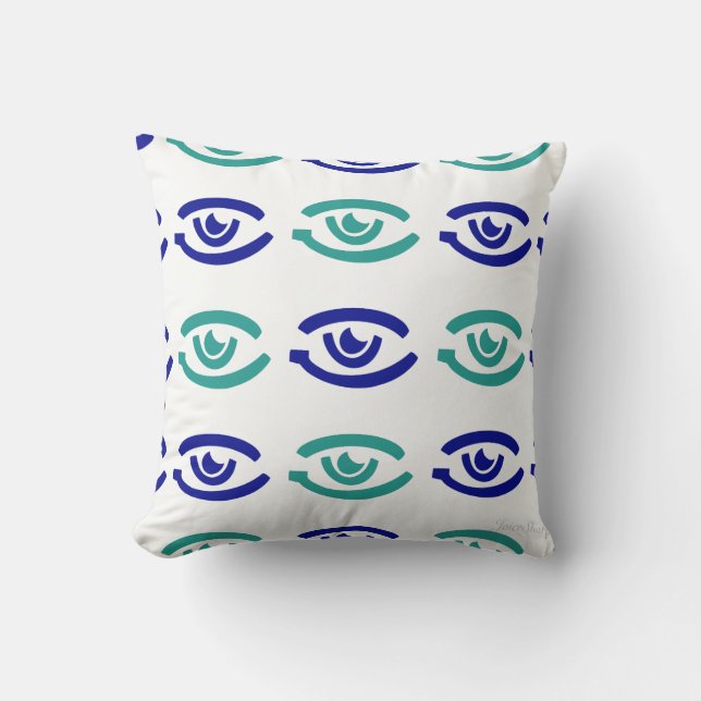 Contemporary minimalist big eye seamless pattern.  cushion (Front)