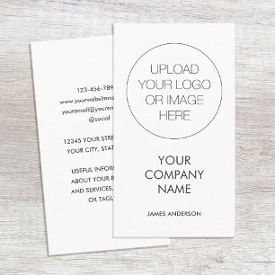 Contemporary Minimalist Custom Logo White Grey Business Card