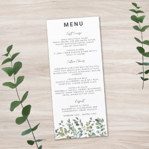 Contemporary Minimalist Eucalyptus Menu