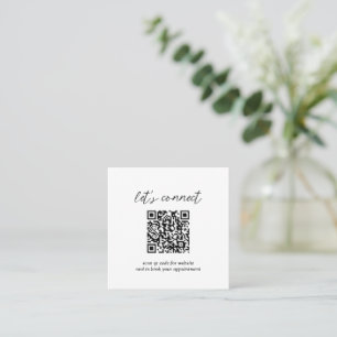 Contemporary Minimalist QR Code Modern Square Business Card