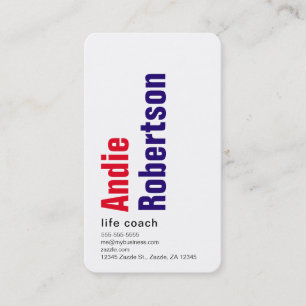 Contemporary Minimalist red purple Business Card