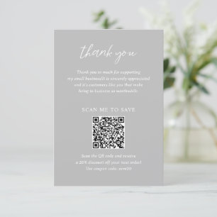 Contemporary Minimalist Slate Grey Modern Business Thank You Card