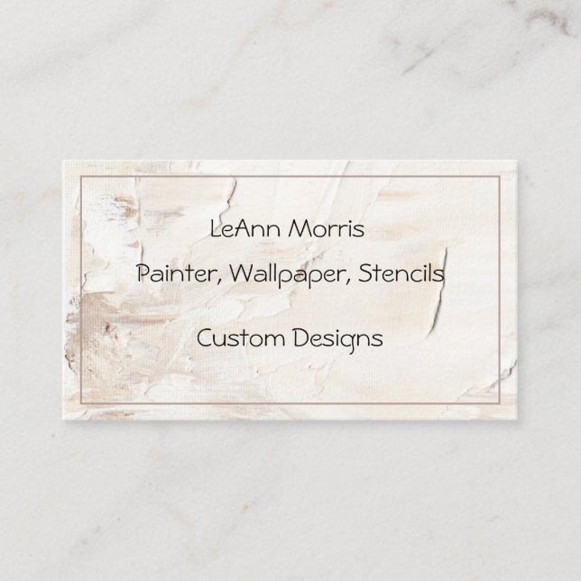 Contemporary, Minimalist Textured Background Business Card (Front)