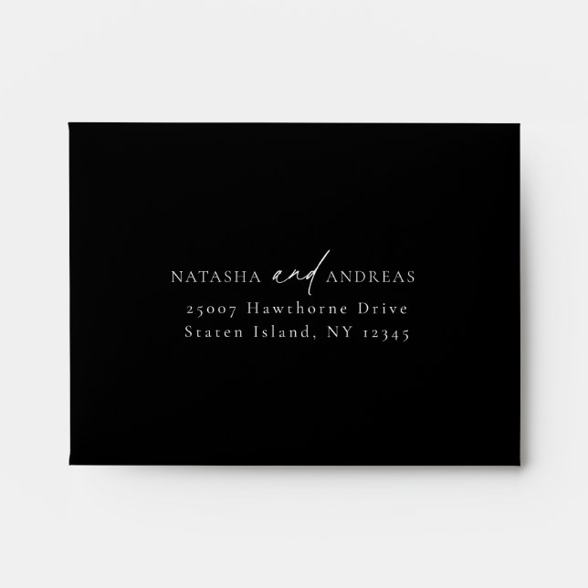 Contemporary Minimalist Wedding RSVP Envelope (Front)