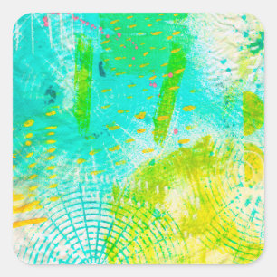 Contemporary Mixed Media Artist Impression Square Sticker