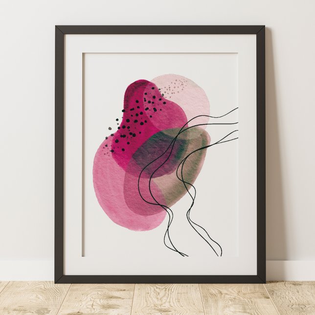 Contemporary Modern Abstract Pink Bronze Black Poster (Creator Uploaded)