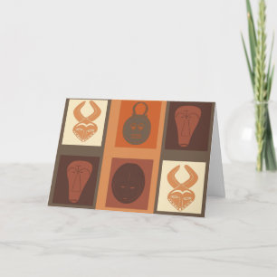 Contemporary modern African abstract face art Card
