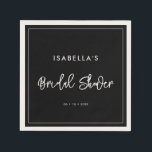 Contemporary modern black Bridal Shower Napkin<br><div class="desc">A bold and trendy typography for your party stationery,  simple yet elegant with a black and white theme.</div>