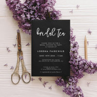 Contemporary modern black Bridal Tea