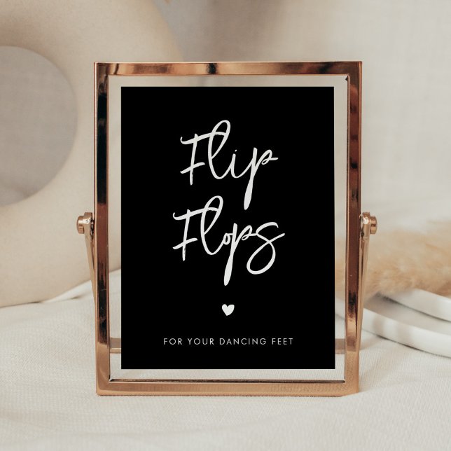 Contemporary modern black Flip Flops wedding sign (Creator Uploaded)
