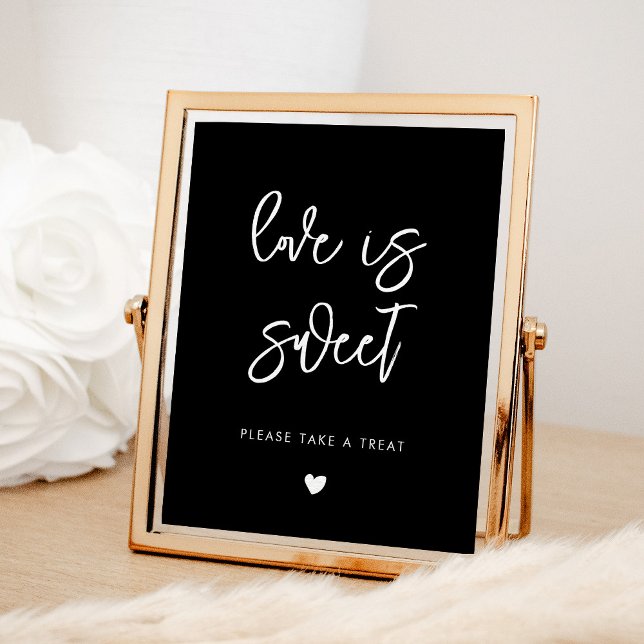 Contemporary modern black Love is sweet Poster (Creator Uploaded)