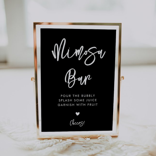 Contemporary modern black Mimosa bar sign (Creator Uploaded)