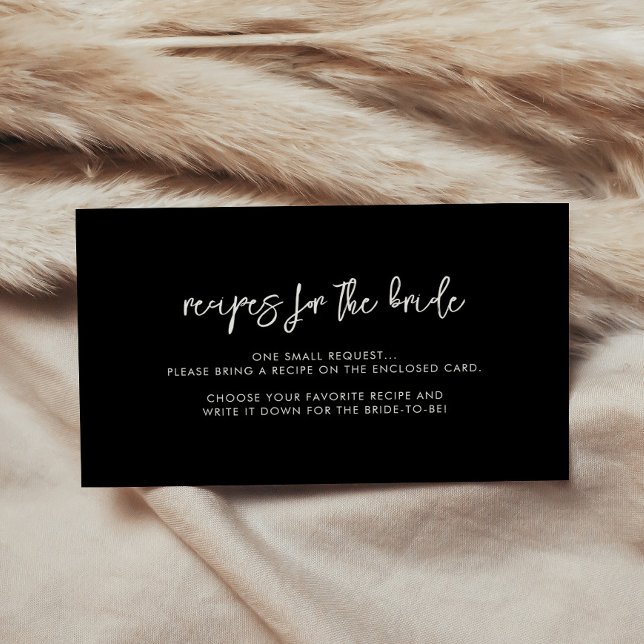 Contemporary modern black Recipe request Enclosure Card (Creator Uploaded)