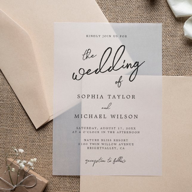 Contemporary Modern Black Wedding Acrylic Invitations (Creator Uploaded)